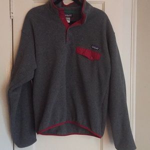 red and grey patagonia men’s M pullover